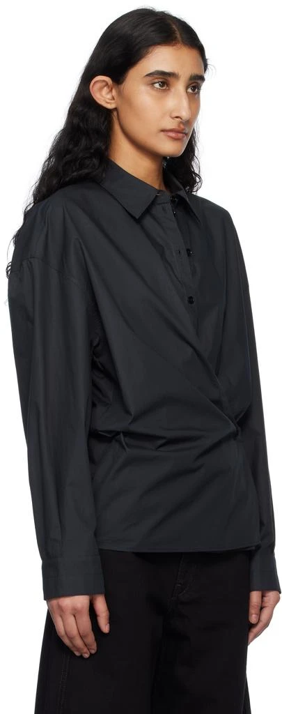 Lemaire Black Straight Collar Twisted Shirt 2