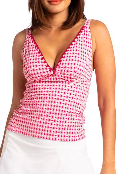 Cabana Life Life Coral Gables Reversible Embroidered Tankini Top 1