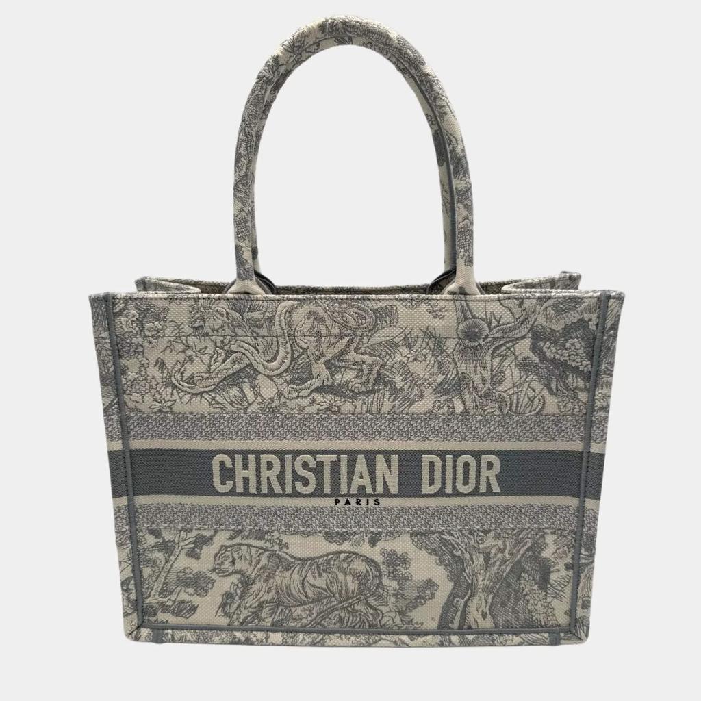 Dior Dior Book Tote Medium Ecru Grey Toile de Jouy Tote Bag