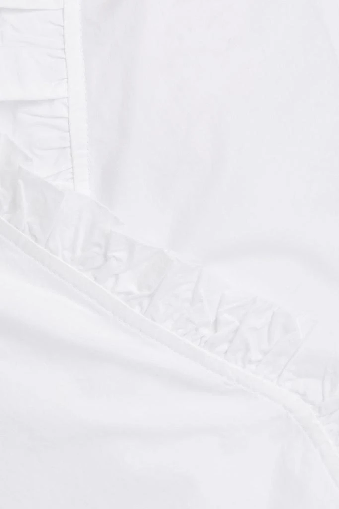 GANNI Ruffled cotton-poplin wrap blouse 4