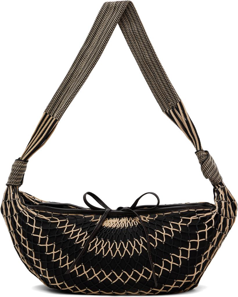 Lemaire Black & Beige Croissant Filt Bag