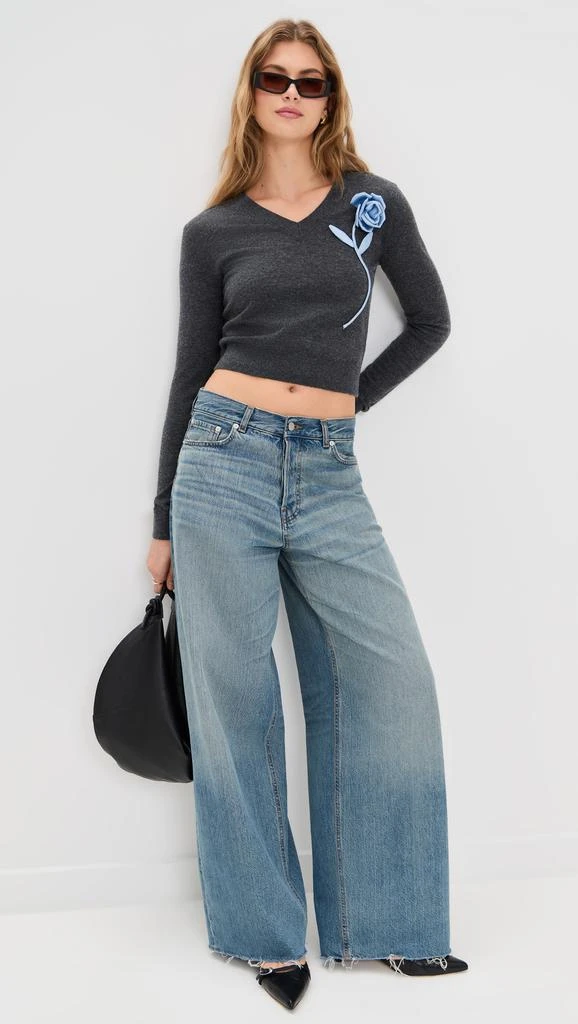 Self Portrait Charcoal Blue Rose Sweater 4
