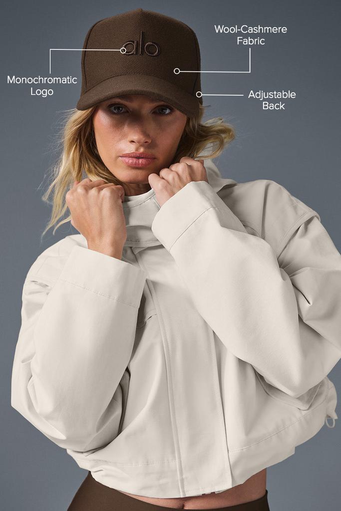 ★alo★ District Trucker Hat ベージュ Alo Wool District Trucker Hat - Espresso - Hats - Free Shipping