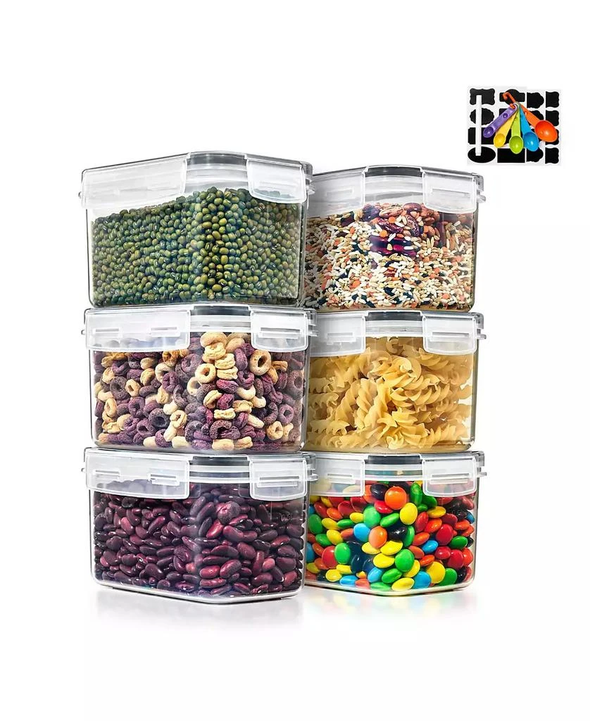 Sorbus 6 Pack (0.8L/27.05 Oz) Airtight Food Storage Containers with Locking Lids, Measuring Spoons
Labels