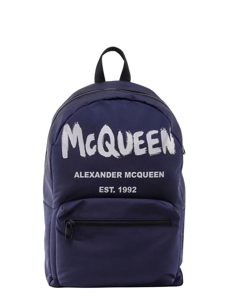 Alexander McQueen Black Nylon Graffiti Metropolitan Backpack Bag Alexander McQueen Graffiti Logo Metropolitan Backpack Black  main image 4