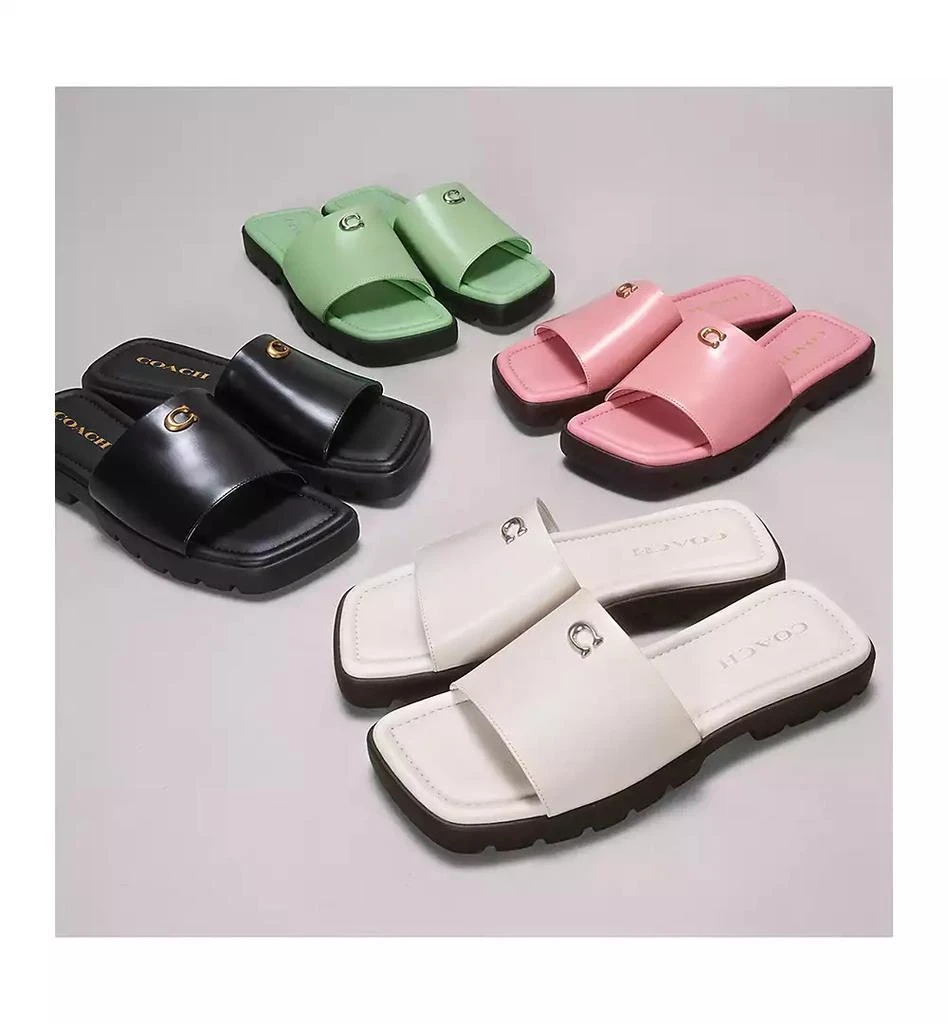 Coach Florence "C" Logo Lug-Sole Slide-On Sandals 6