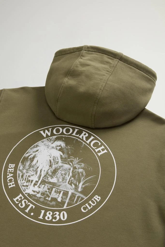 Woolrich Pure Cotton Hoodie with Back Print - Men - Blue 8