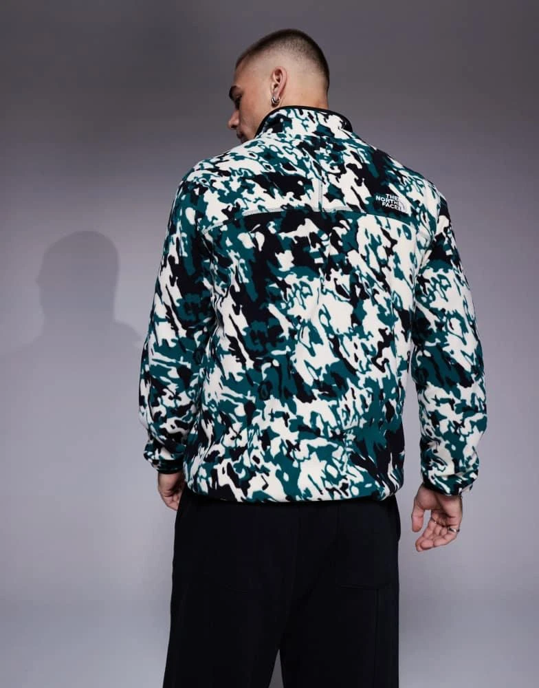 The North Face The North Face Glacier 1/4 zip fleece in green grid print 4