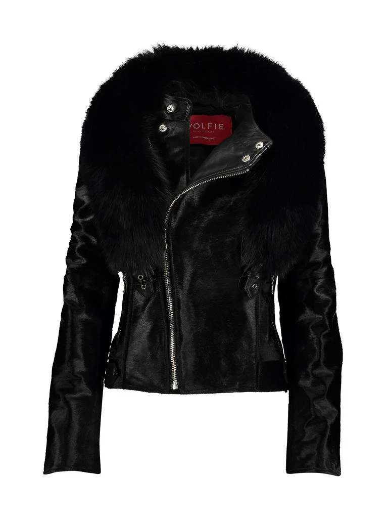 WOLFIE FURS Made For Generations Calf Leather 
Toscana Shearling Moto Jacket 1