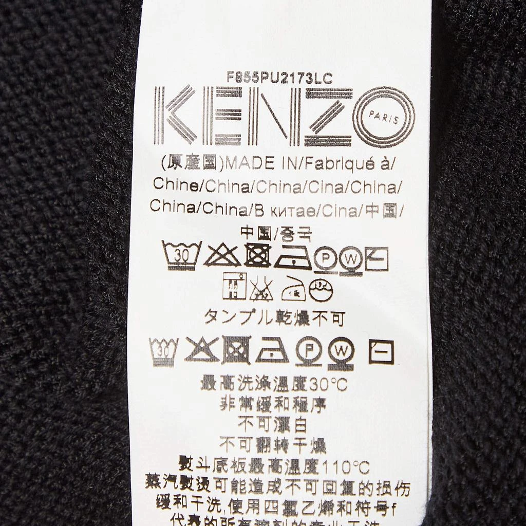 Kenzo Kenzo Black Embroidered Rib Knit Jumper M 6