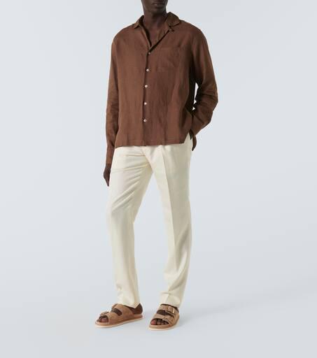 Thom Sweeney Wool, silk, and linen tapered pants