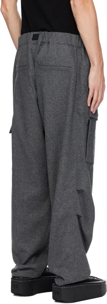 Y-3 Gray Flannel Cargo Pants 3