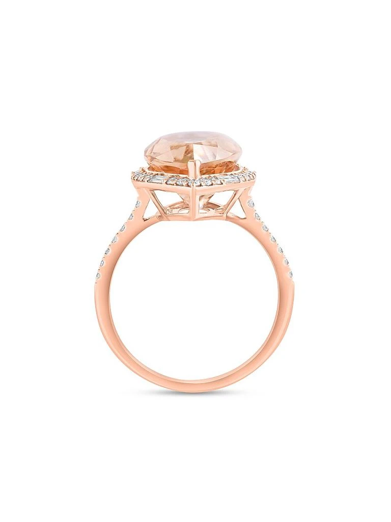 Saks Fifth Avenue Collection 14K Rose Gold, Morganite 
0.49 TCW Diamond Halo Ring 4