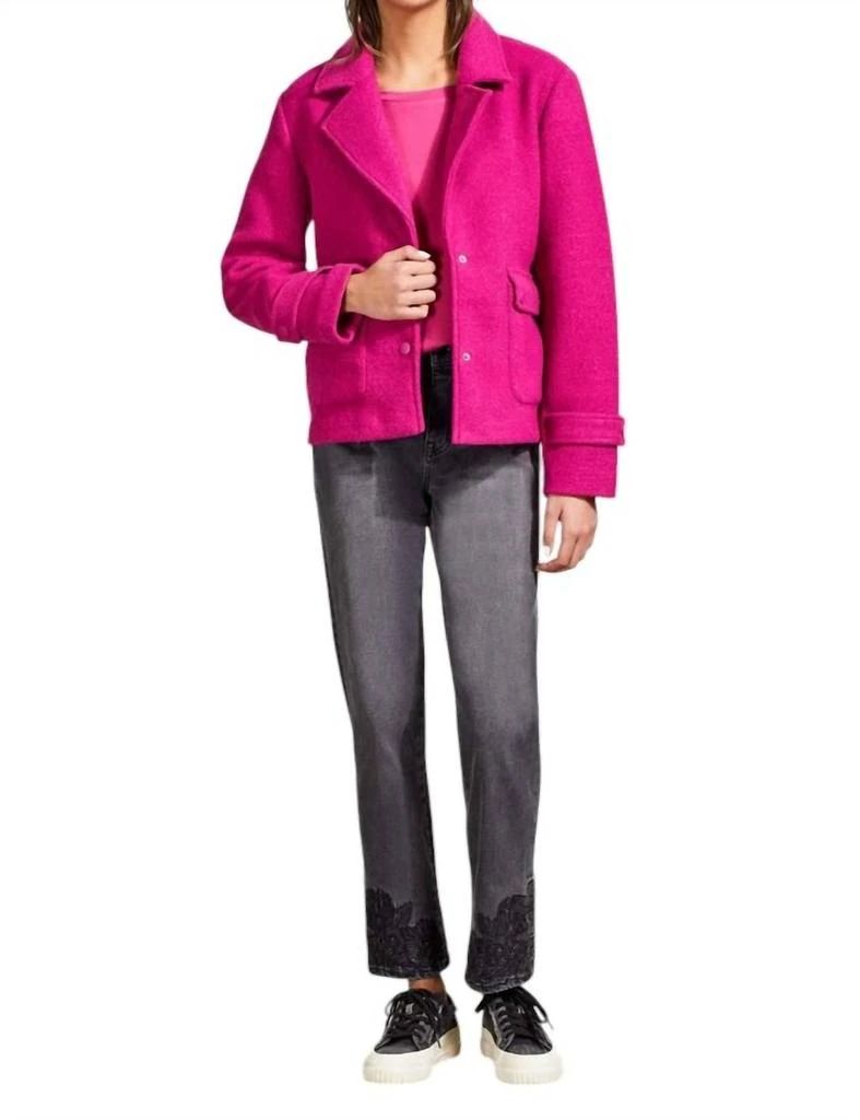 Tribal Tribal - Boiled Wool Peacoat With Side Patch Pockets 2