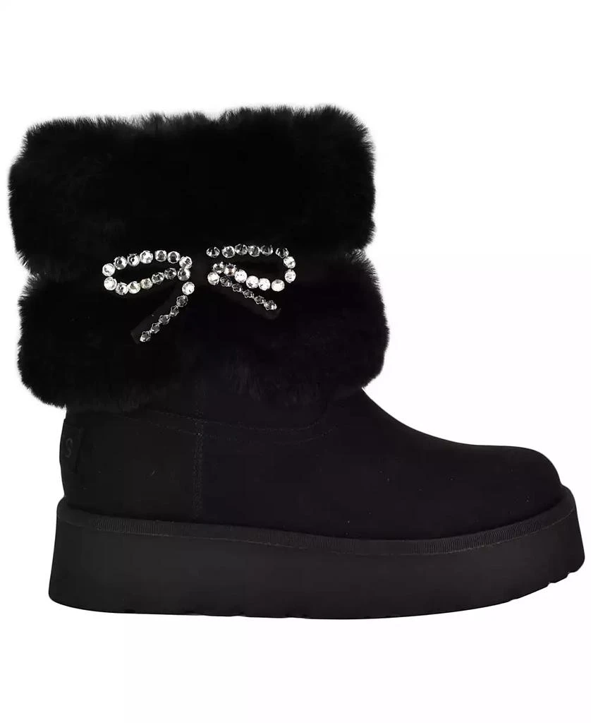 GUESS Women
s Dowry Rhinestone Bow Cozy Winter Boots 2