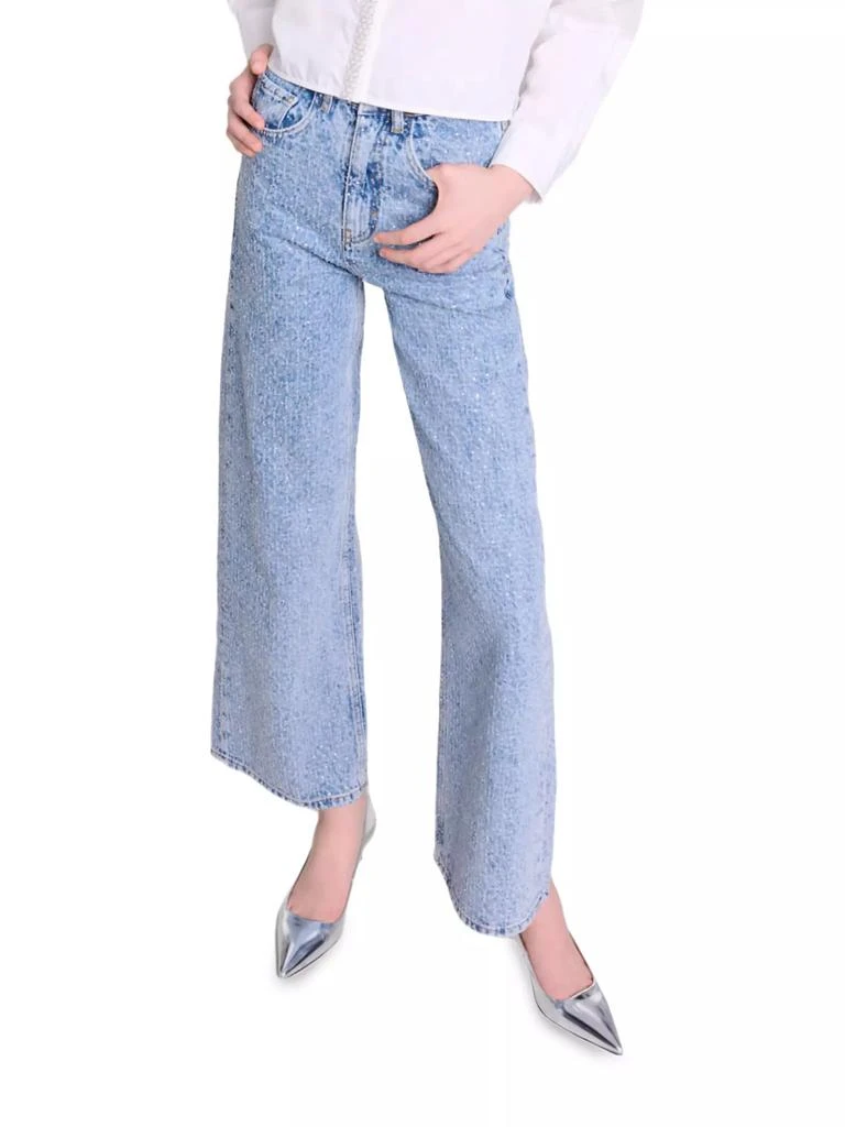 Maje Rhinestone Baggy Jeans 5
