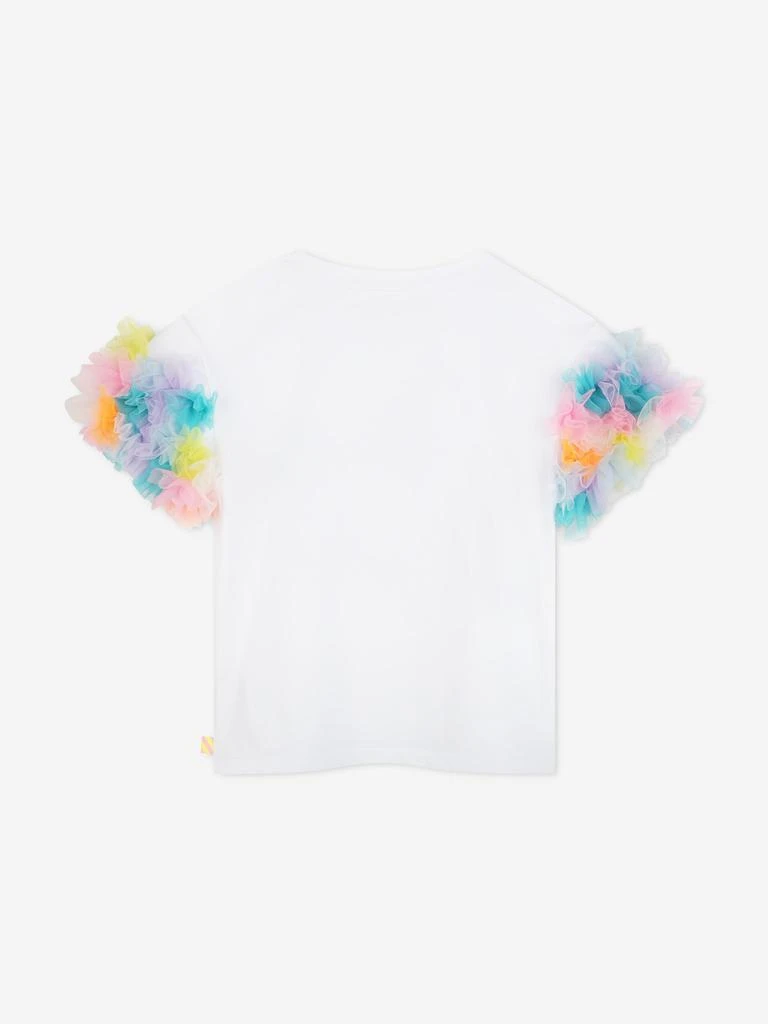 Billieblush Girls So What? Mesh Sleeve T-Shirt in White 2
