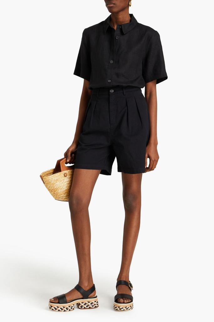 Mara Hoffman Milo pleated cotton-twill shorts