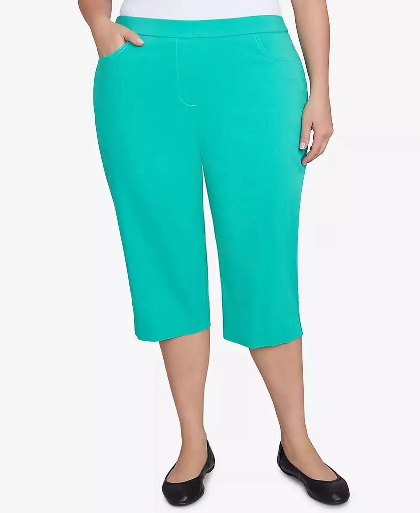 Alfred Dunner Plus Size Classic Flat Front Allure Clamdigger Pants 1