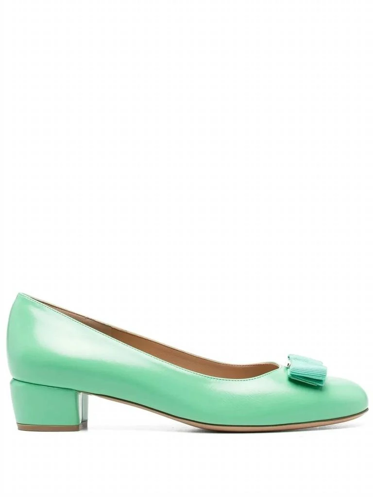 Salvatore Ferragamo Women
s Vara Leather Pumps In Green 2
