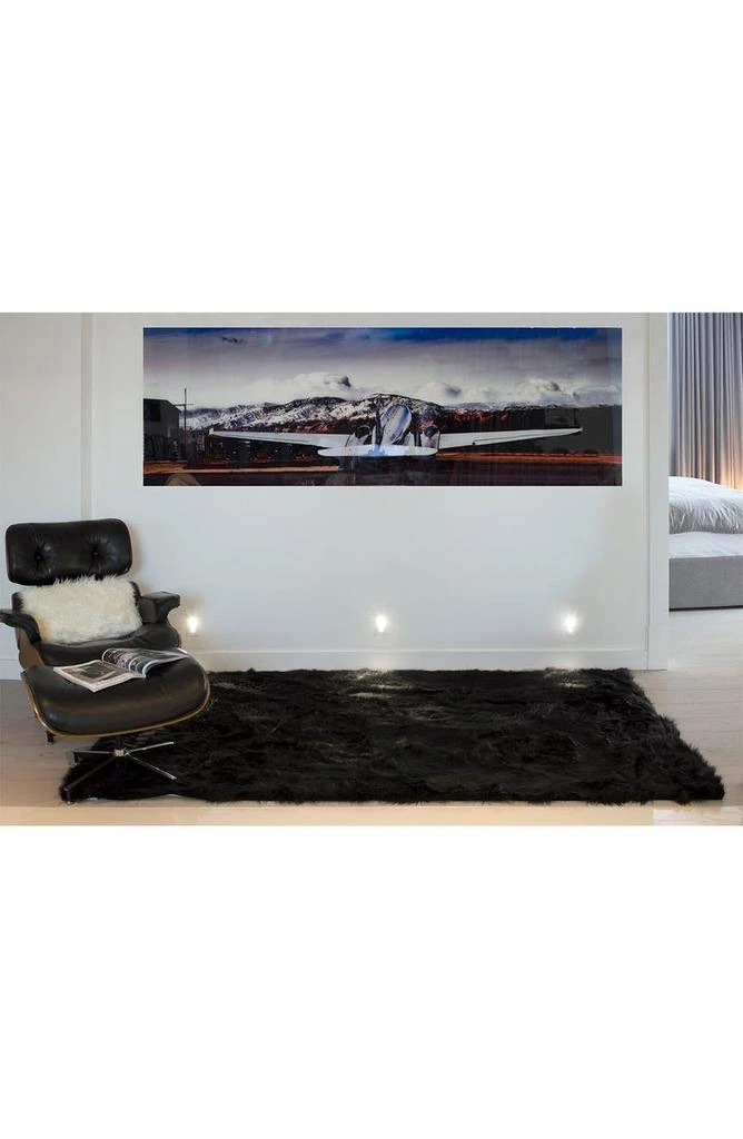 LUXE Faux Fur Hudson 5' X 8' Rectangular Throw - Black 2
