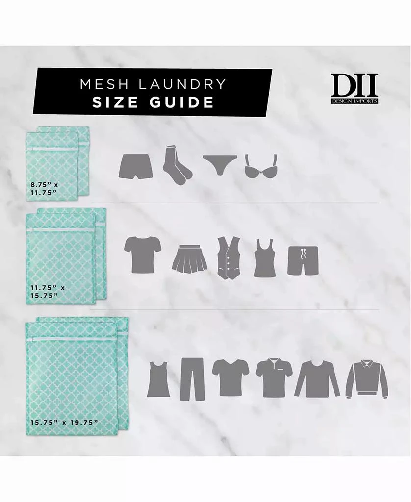 Design Imports Lattice Set D Mesh Laundry Bag, Set of 6 9