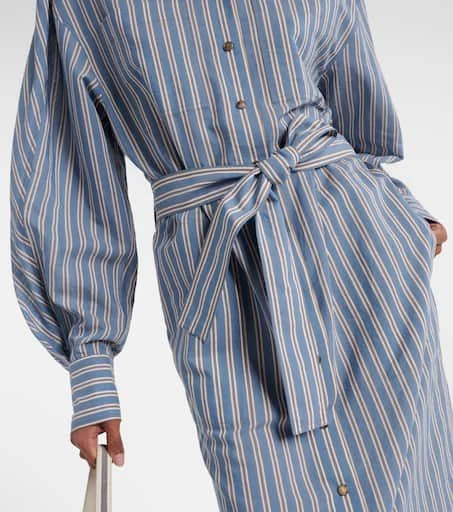 Brunello Cucinelli Striped cotton and silk shirt dress 5