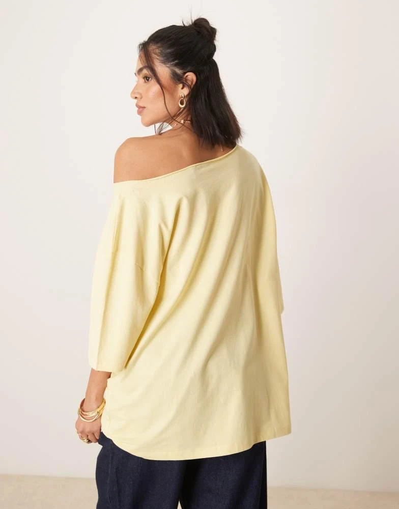 ASOS ASOS DESIGN slouchy off shoulder oversized tee in buttermilk 3