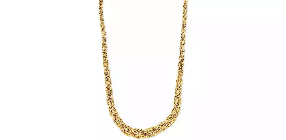 Macy
s Lightweight Graduated Rope Link 18" Chain Necklace (3mm - 6.25MM) in 14k Gold