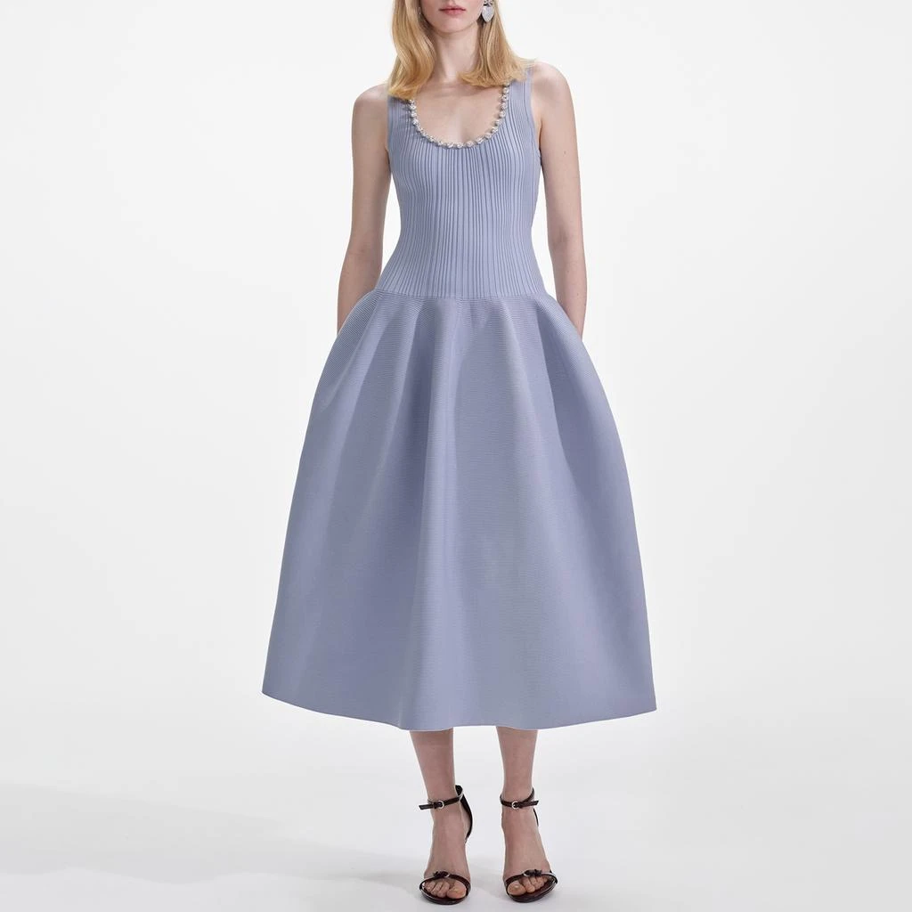 Self Portrait Ribbed Knit Midi Dress 1