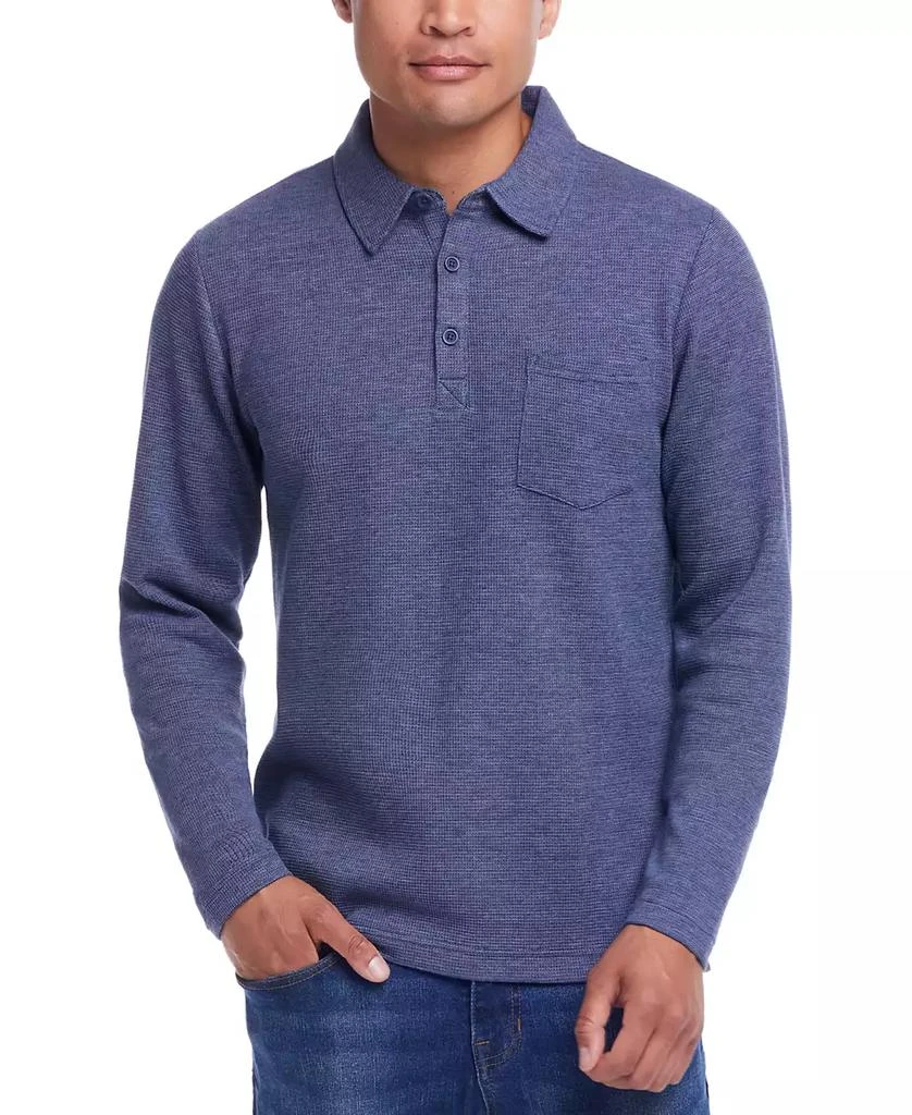 Weatherproof Vintage Men's Waffle-Knit Polo Shirt 1
