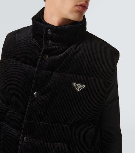 Prada Down-filled cotton corduroy vest - Coats - Free Shipping