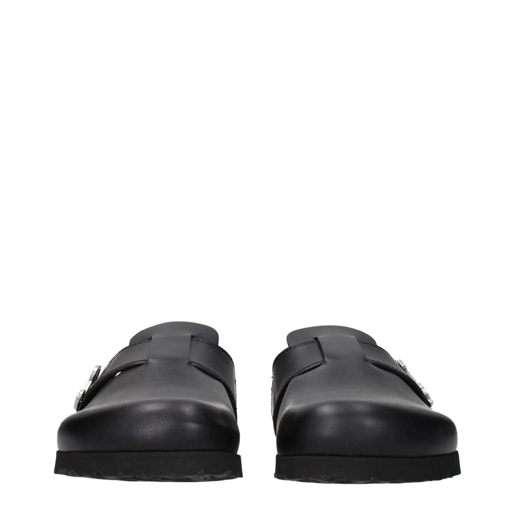 Palm Angels Palm Angels Black Leather Slippers 3