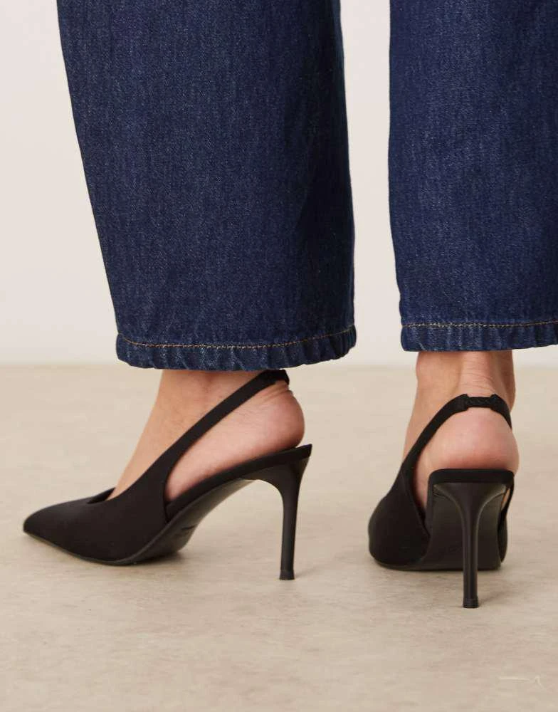 ASOS ASOS DESIGN Spicy slingback stiletto mid heeled shoes in black 3