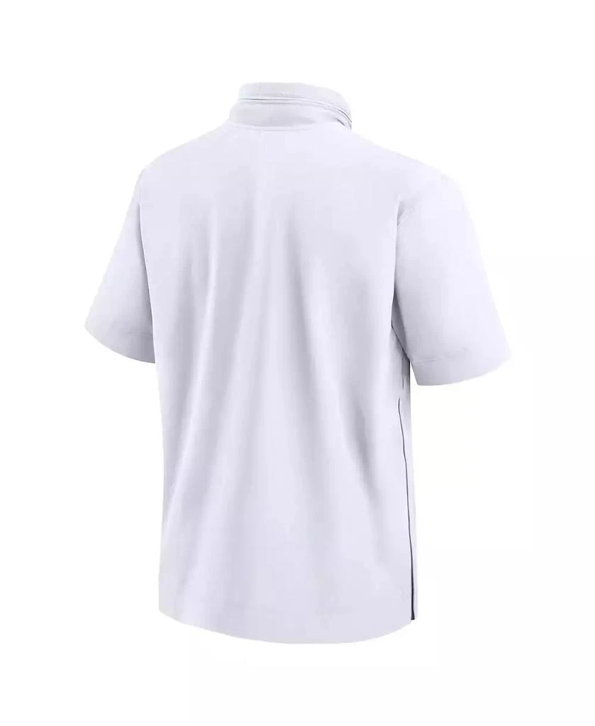 NIKE Men's White LSU Tigers 2024 Sideline Coach Short Sleeve Half-Zip Hoodie Jacket 2