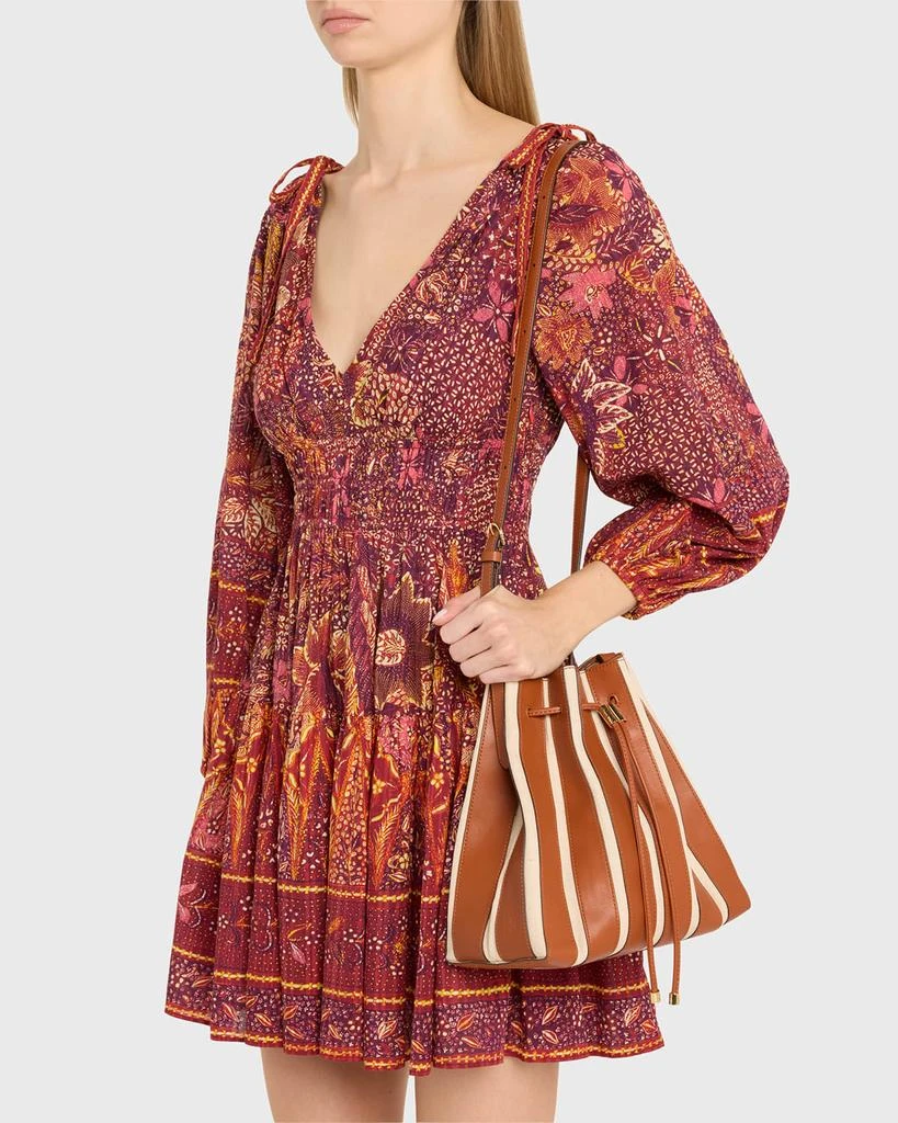 Ulla Johnson Alma Everyday Pleated Leather Bucket Bag 2