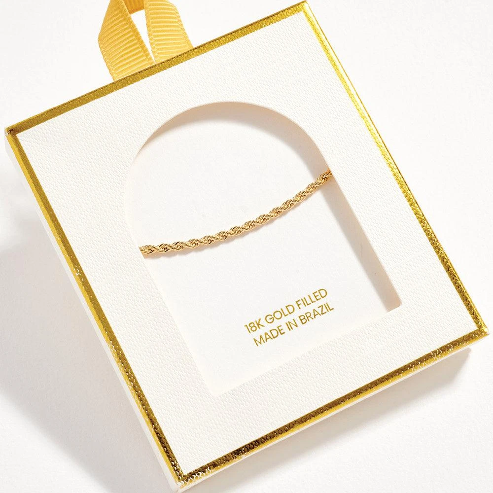 FASHNZFAB 18K Gold Filled Rope Chain Bracelet 2