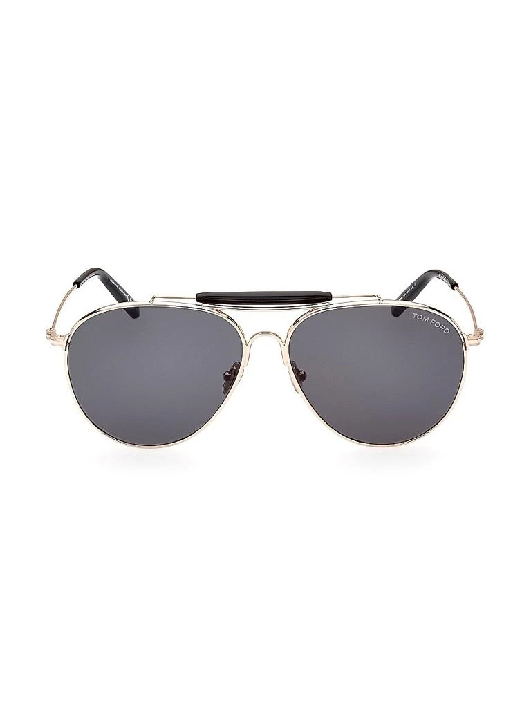 Tom Ford 60MM Navigator Metal Sunglasses 2