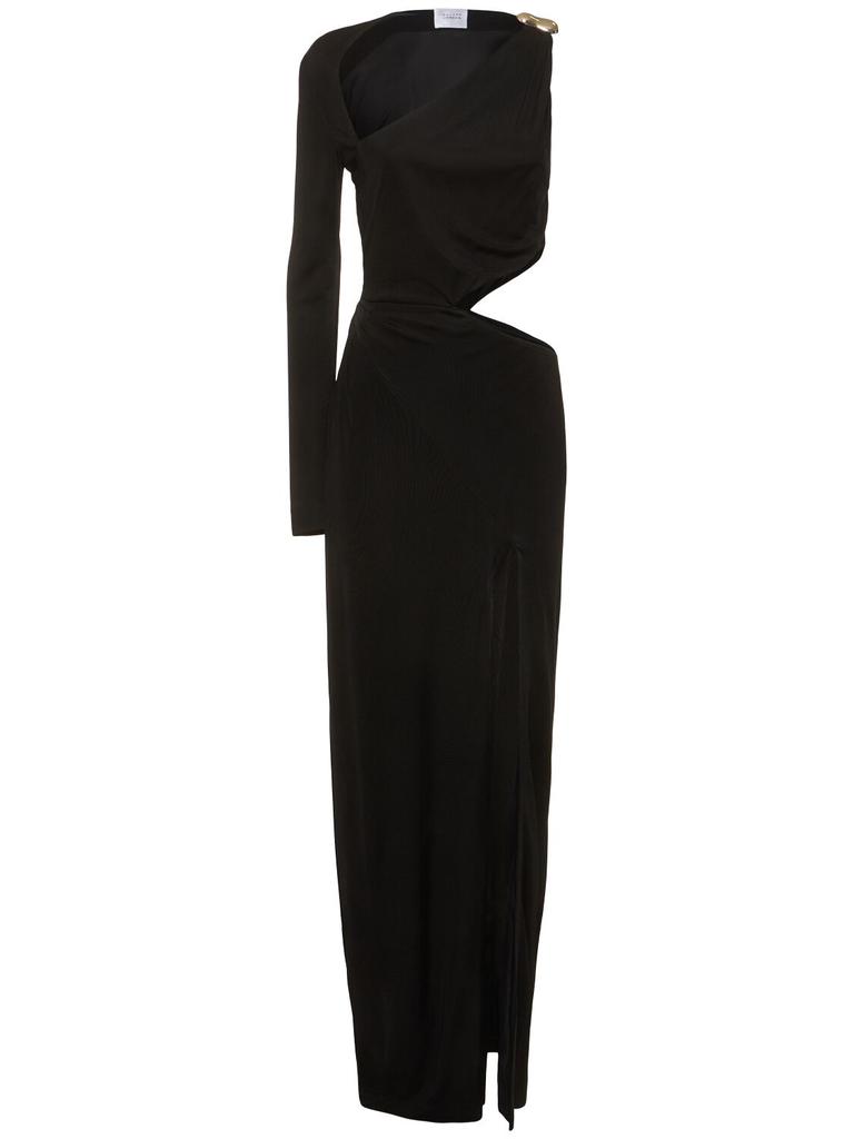 GALVAN Cutout Jersey One Sleeve Long Dress