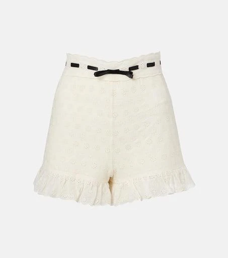 Valentino Floral ruffled cotton shorts 1