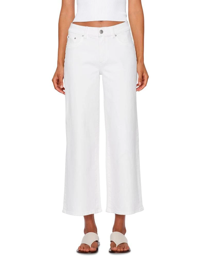 DL1961 DL 1961 Hepburn Mid Rise Wide Leg Jeans in White 1
