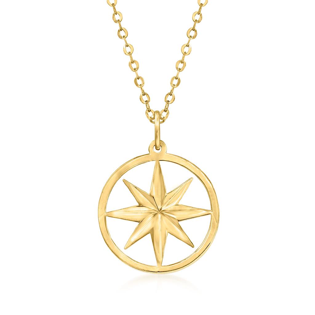 RS Pure Ross-Simons Italian 14kt Yellow Gold North Star Necklace