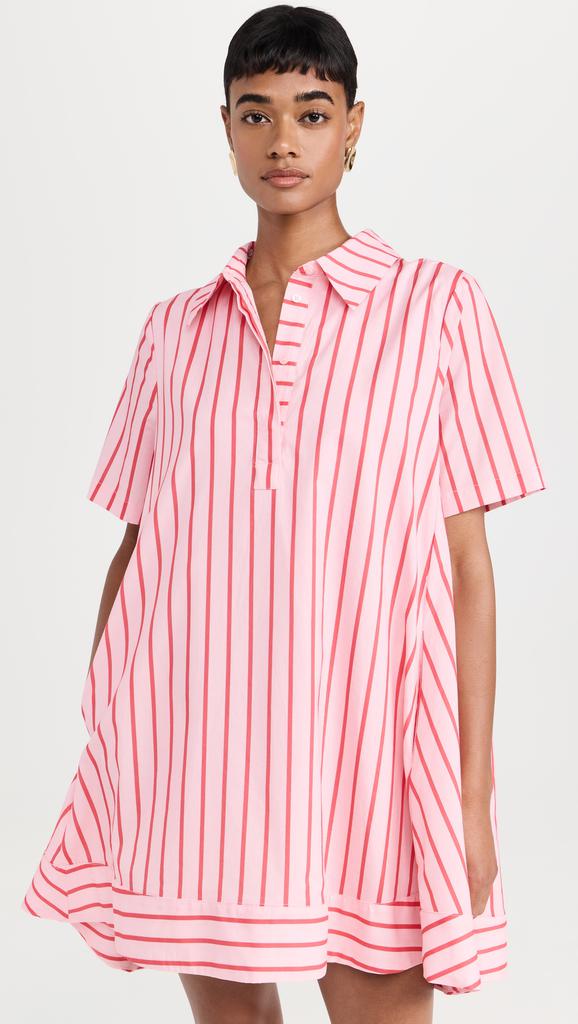 English Factory Stripe A-line Shirt Dress