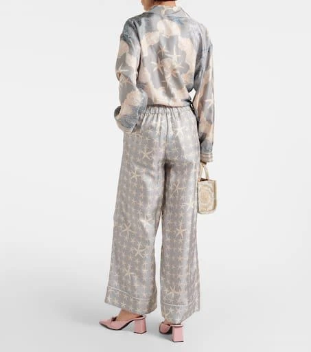 Versace Stella Marina silk twill palazzo pants 3