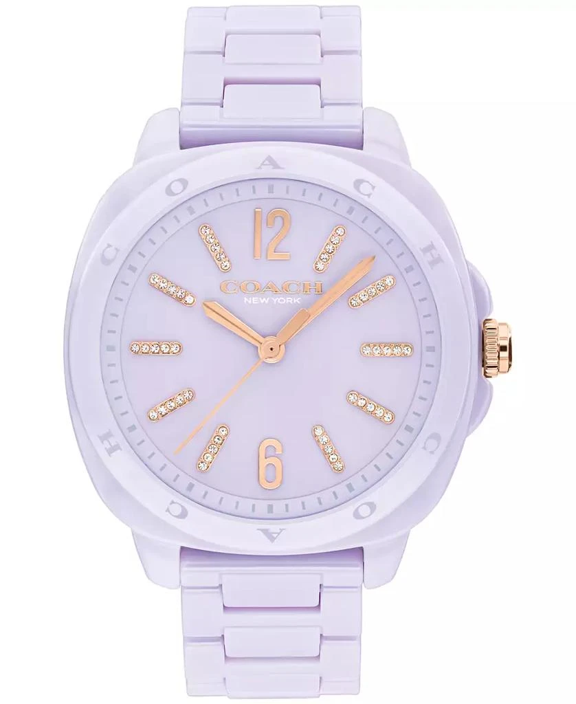 Coach Women's Kitt Lavender Ceramic Bracelet Watch, 38mm 1