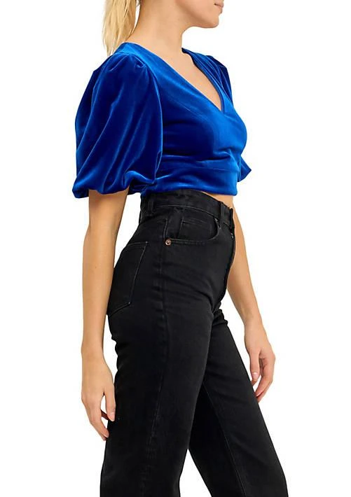 Endless Rose Rose Velvet Puff Sleeve Top 4