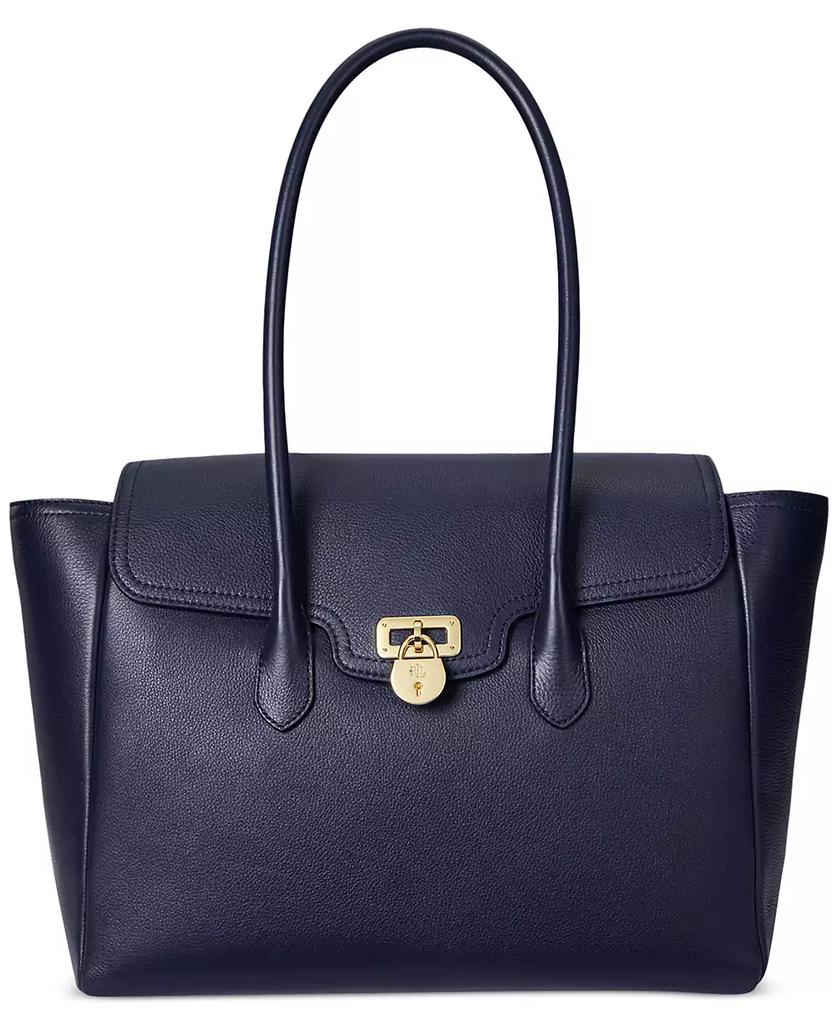 Ralph Lauren Pebbled Leather Extra-Large Tanner Satchel