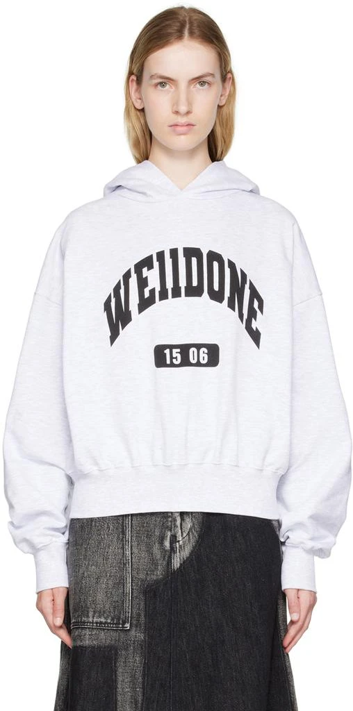 We11done Gray Printed Hoodie 1