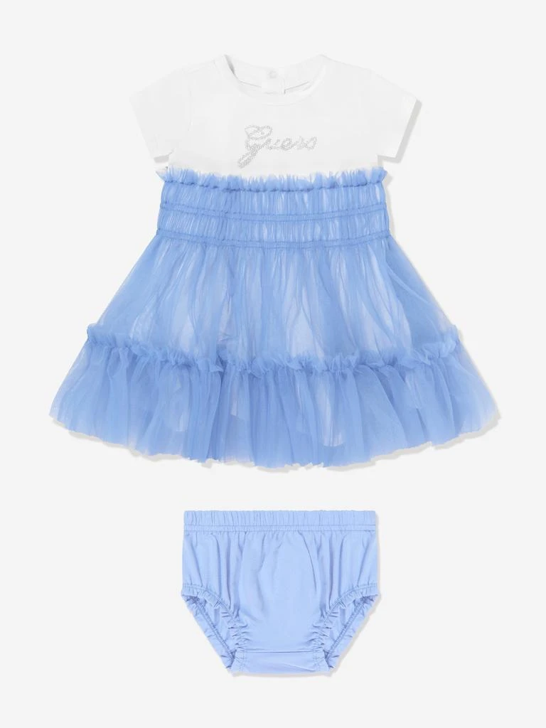 GUESS Guess Baby Girls Mixed Fabric Dress in Blue