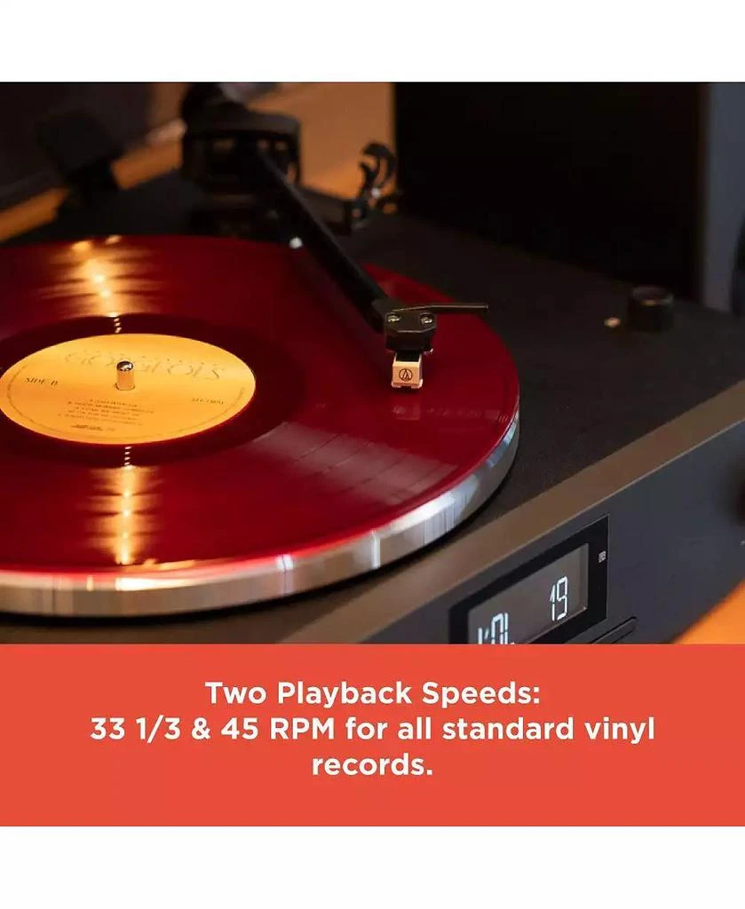 RadioShack Turntable With Professional Style 4001798: 3-Speed Vinyl Record Player FM, CD Player, USB, Bluetooth, Two Detachable Speakers Included 6